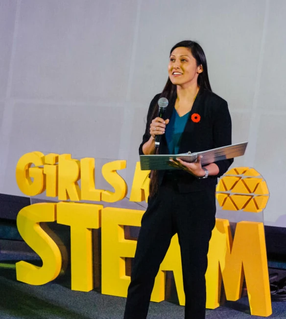 Cybele presenting at Girls and STEAM